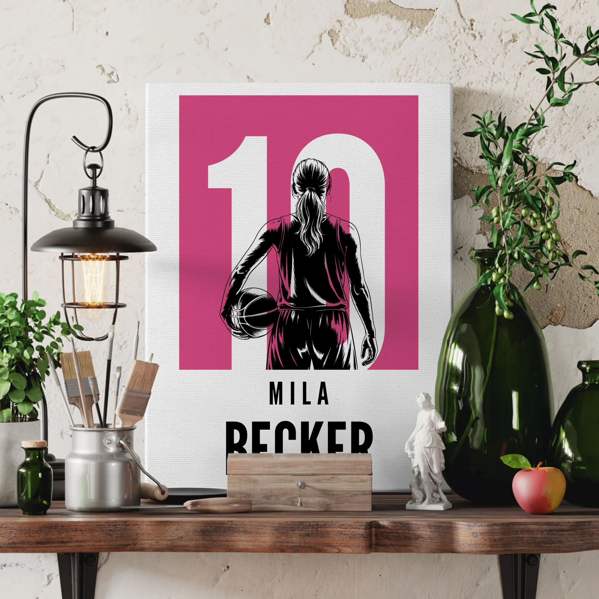 Personalisierte Leinwand Basketball Basketballerin Geschenk für Mädchen Turnier 3