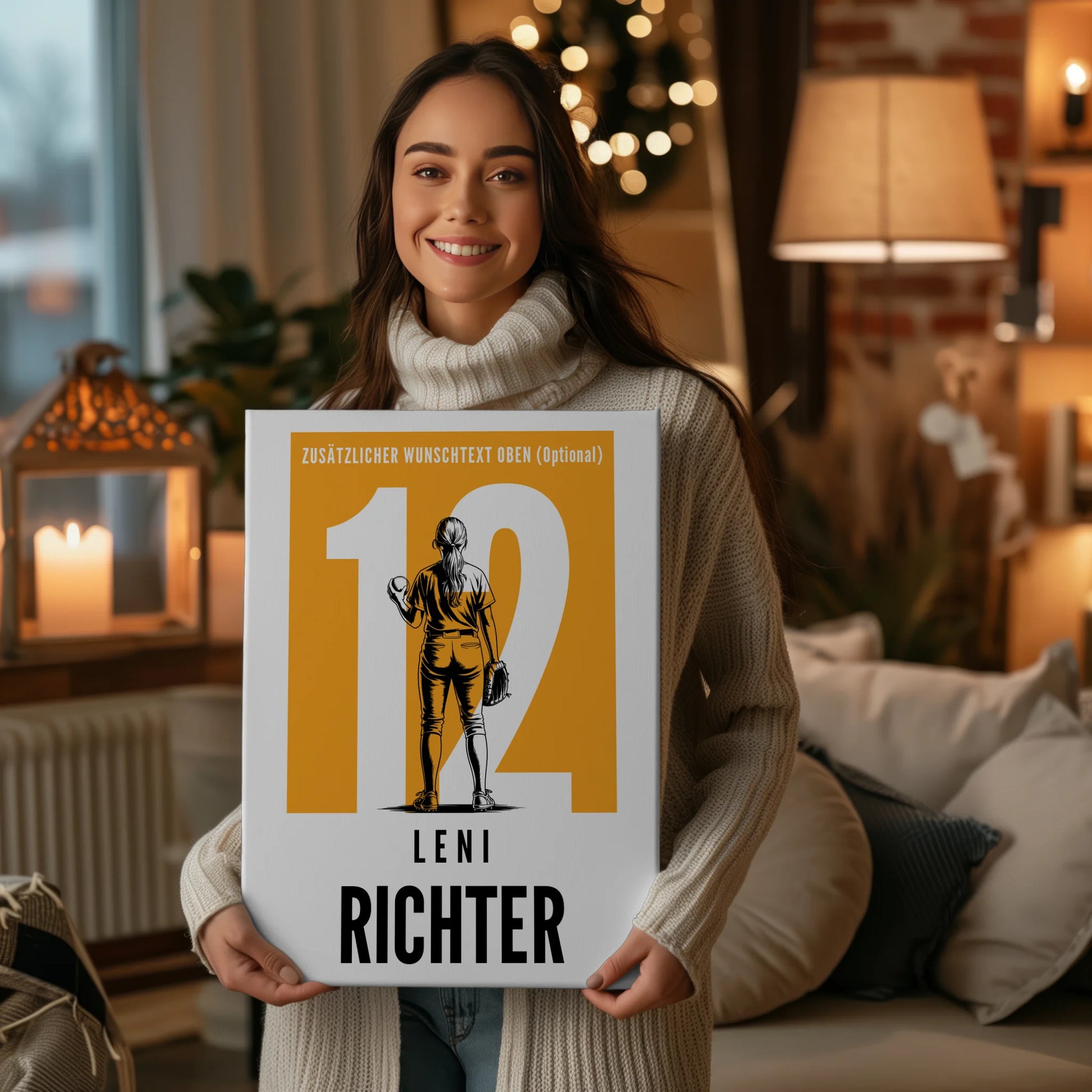 Leinwand Personalisiert Softball Softballspielerin Geschenk für Tochter 2