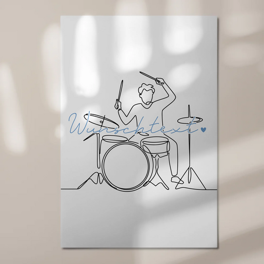 Lineart Fotoboard Magnetisch Personalisiert Schlagzeug Geschenk Sohn & Bruder 1