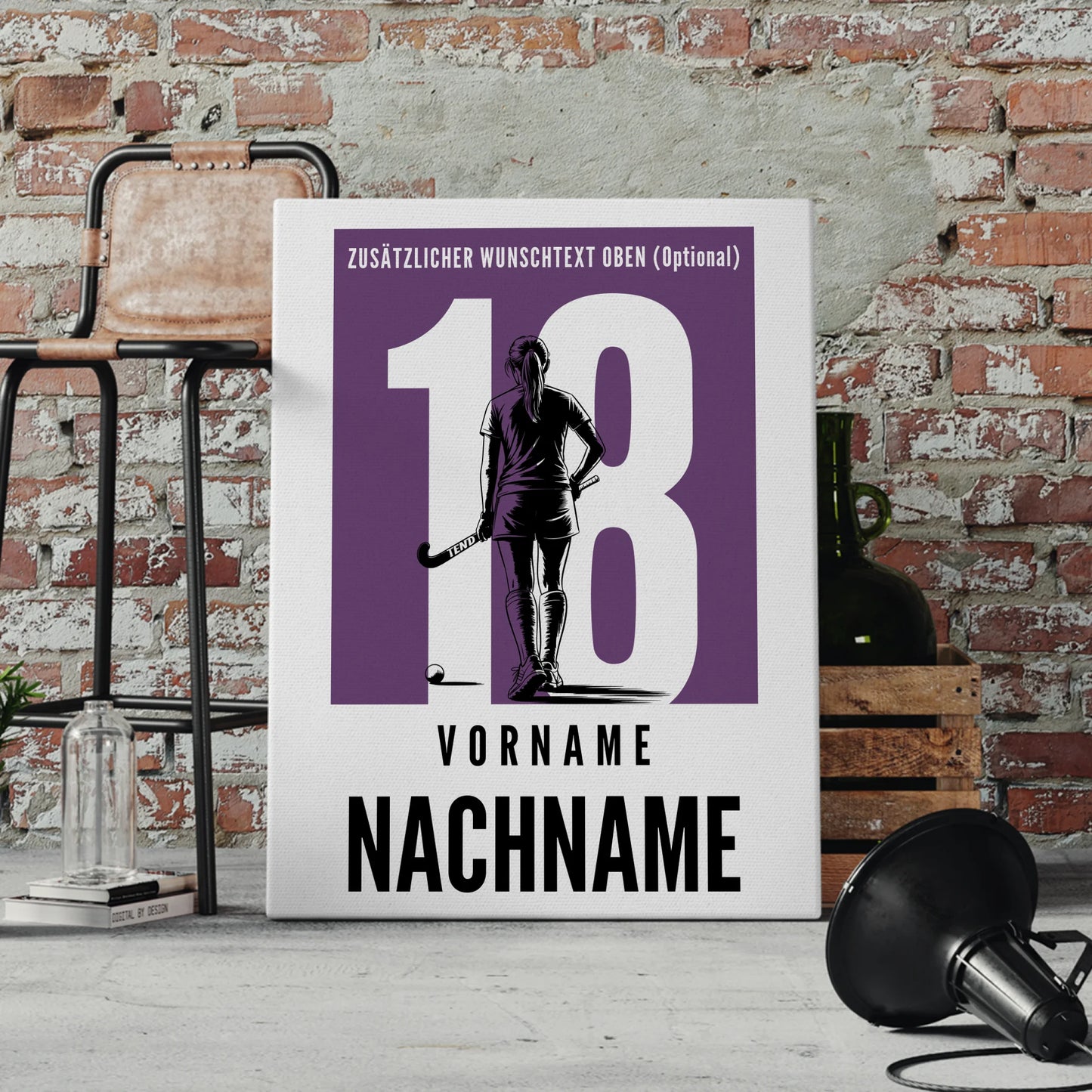 Leinwand Feldhockey Feldhockeyspielerin Geschenk für Mädchen Turnier Urkunde 4