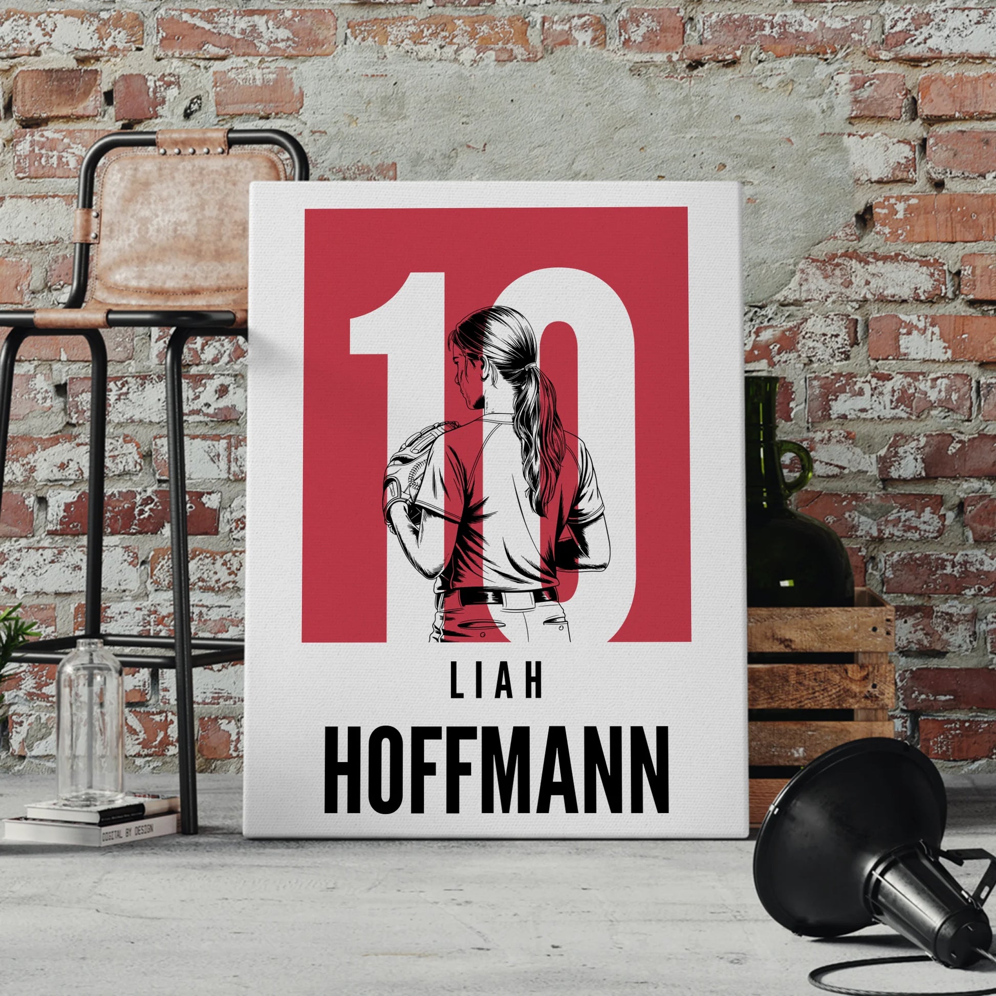 Personalisierte Leinwand Softball Softballspielerin Geschenk für Tocher Freundin 4