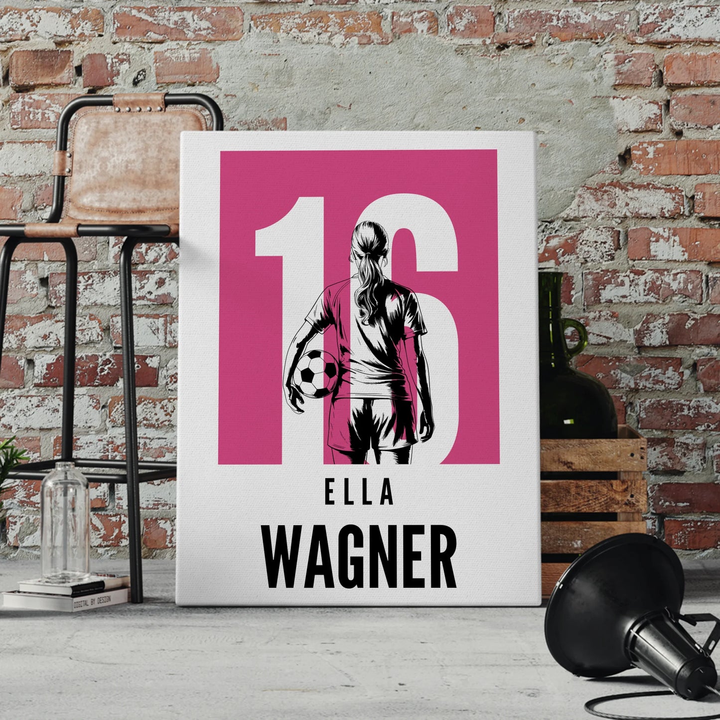 Personalisierte Leinwand Fußball Fußballerin Geschenk für Tocher Mama Tante Freundin 4