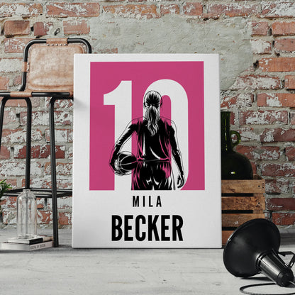 Personalisierte Leinwand Basketball Basketballerin Geschenk für Mädchen Turnier 4