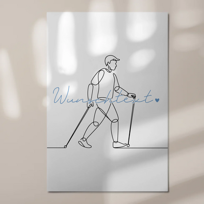 Lineart Fotoboard Magnet Wandbild Wandern Geschenk Sohn & Bruder 1