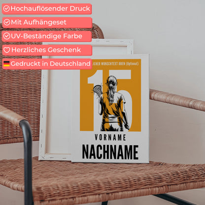 Leinwand Personalisiert Lacrosse Lacrossespielerin Geschenk für Tocher Mama Tante Freundin 5
