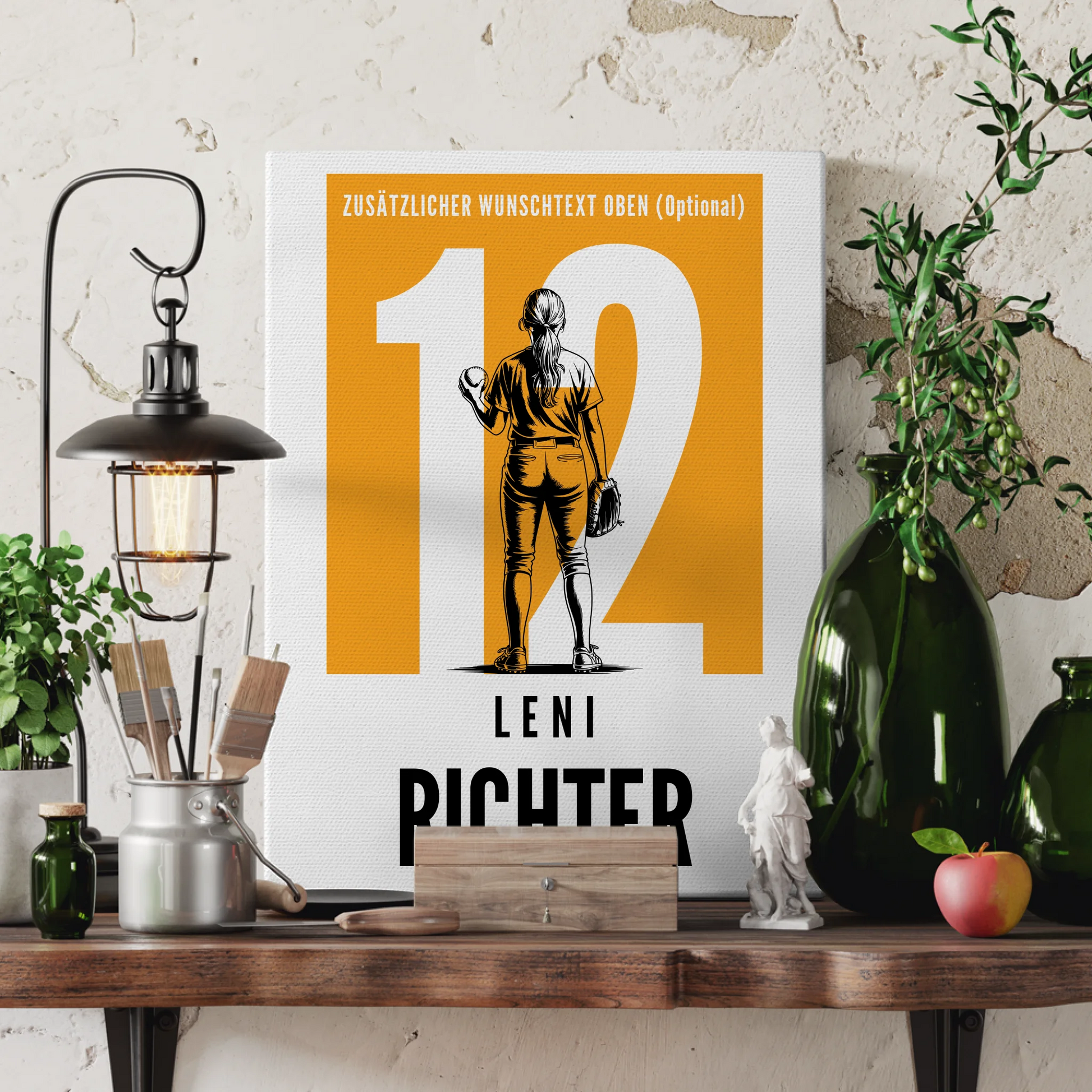 Leinwand Personalisiert Softball Softballspielerin Geschenk für Tochter 3