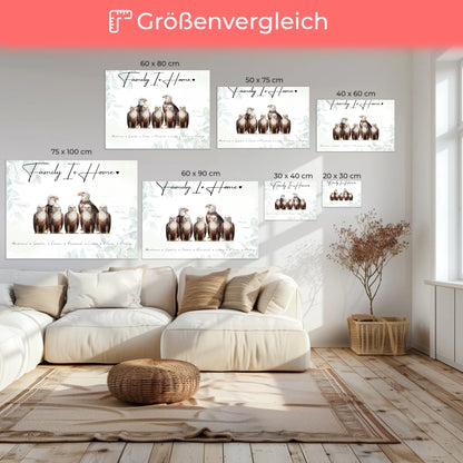 Leinwand Familie Personalisiert Adler Familienporträt Geschenk für Papa Mama Oma Opa 6