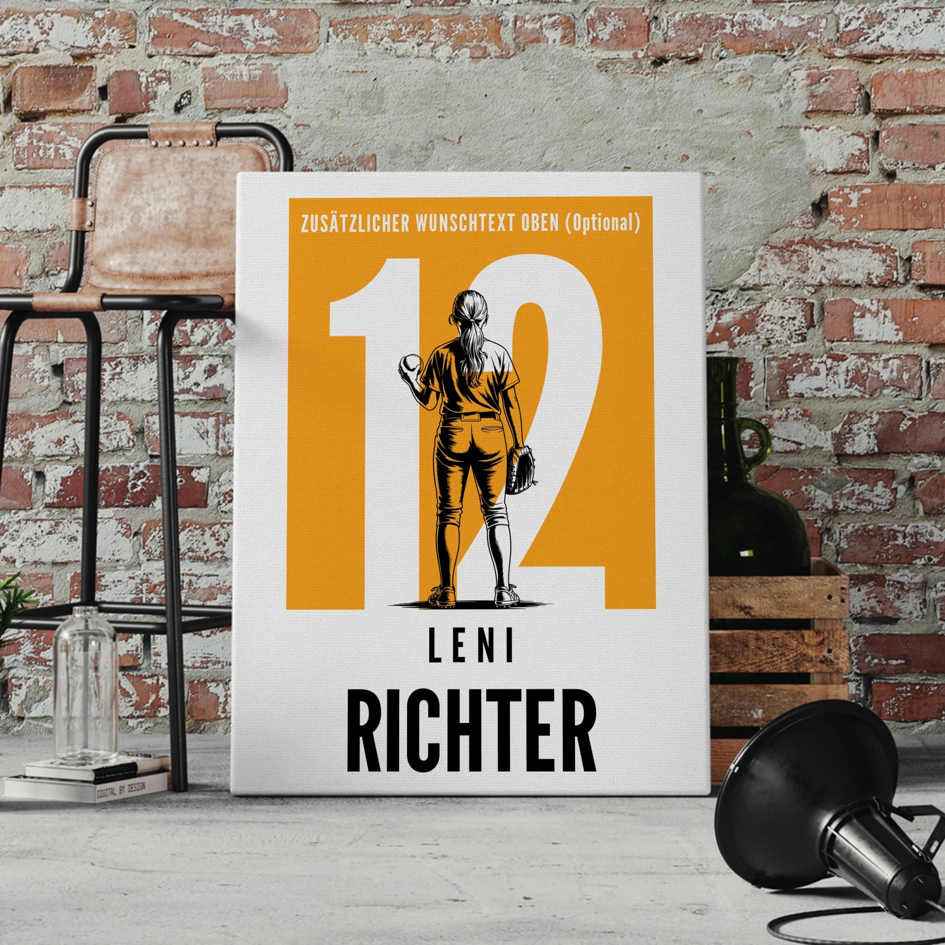 Leinwand Personalisiert Softball Softballspielerin Geschenk für Tochter 4