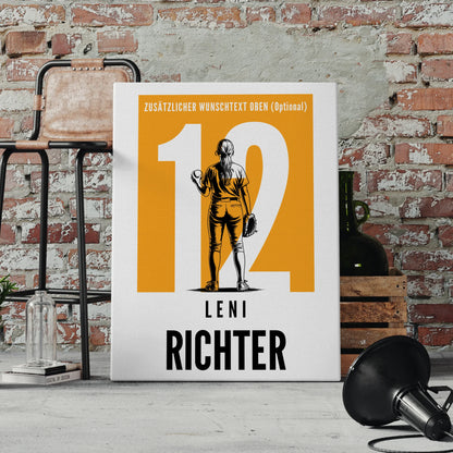 Leinwand Personalisiert Softball Softballspielerin Geschenk für Tochter 4