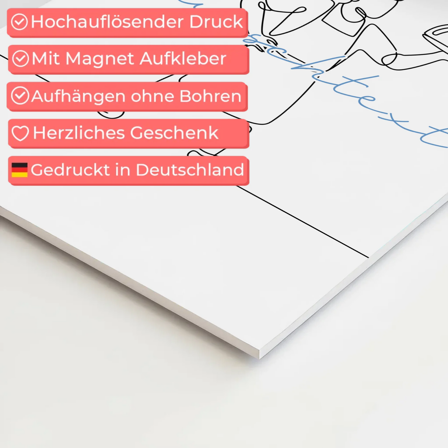 Lineart Fotoboard Magnet Wandbild Restaurantfachmann Geschenk Sohn & Bruder 4