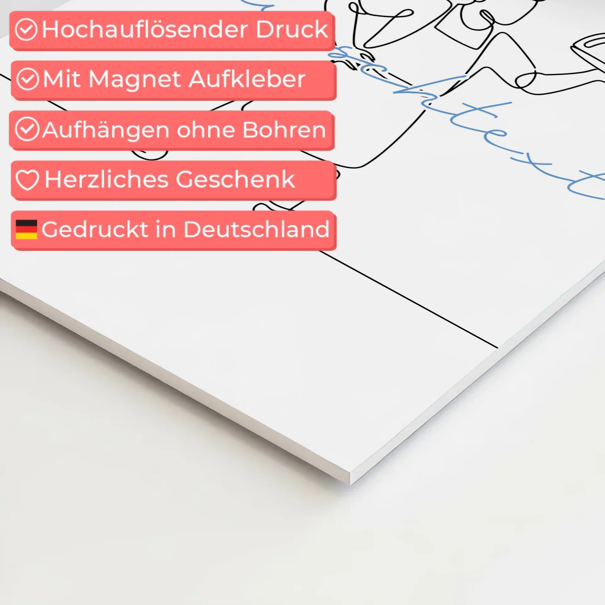 Lineart Fotoboard Magnet Wandbild Restaurantfachmann Geschenk Sohn & Bruder 4