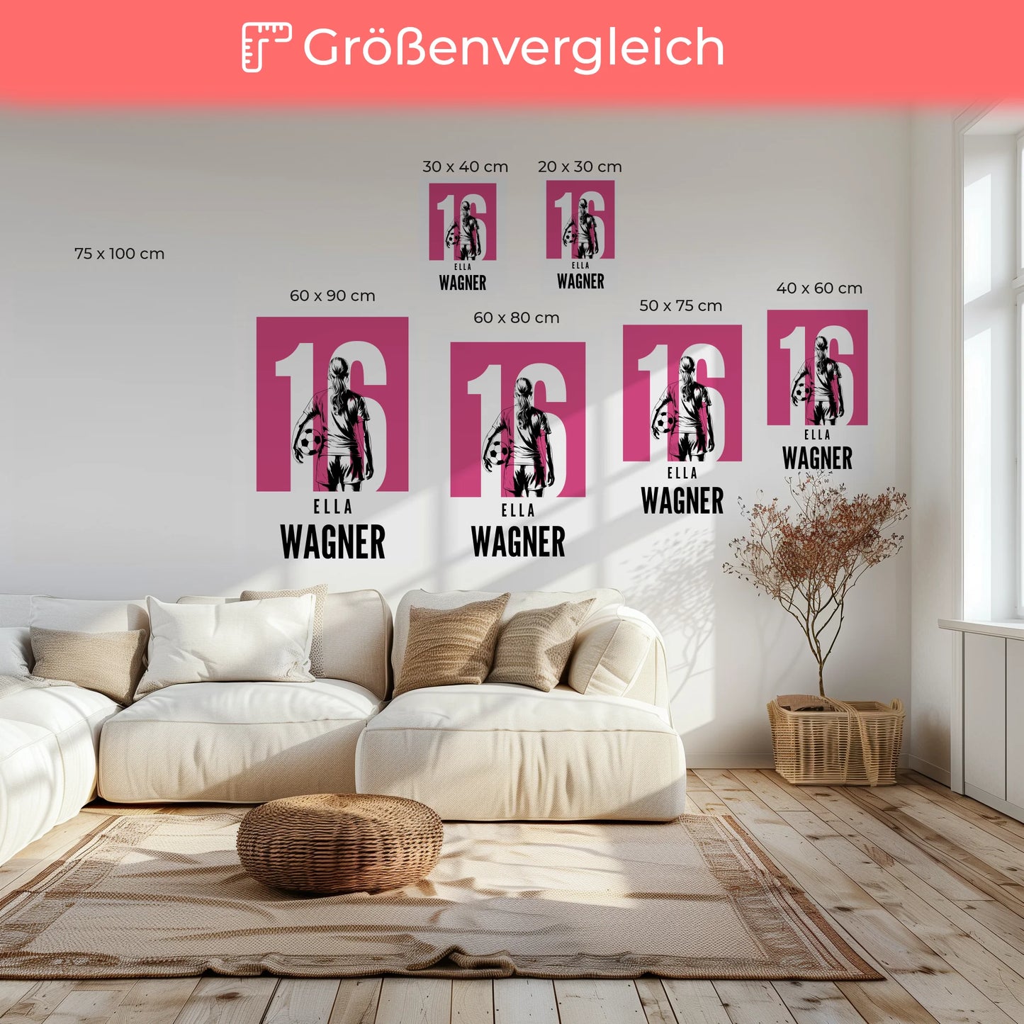 Personalisierte Leinwand Fußball Fußballerin Geschenk für Tocher Mama Tante Freundin 6