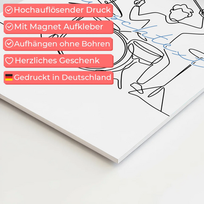 Lineart Fotoboard Magnetisch Personalisiert Schlagzeug Geschenk Sohn & Bruder 4
