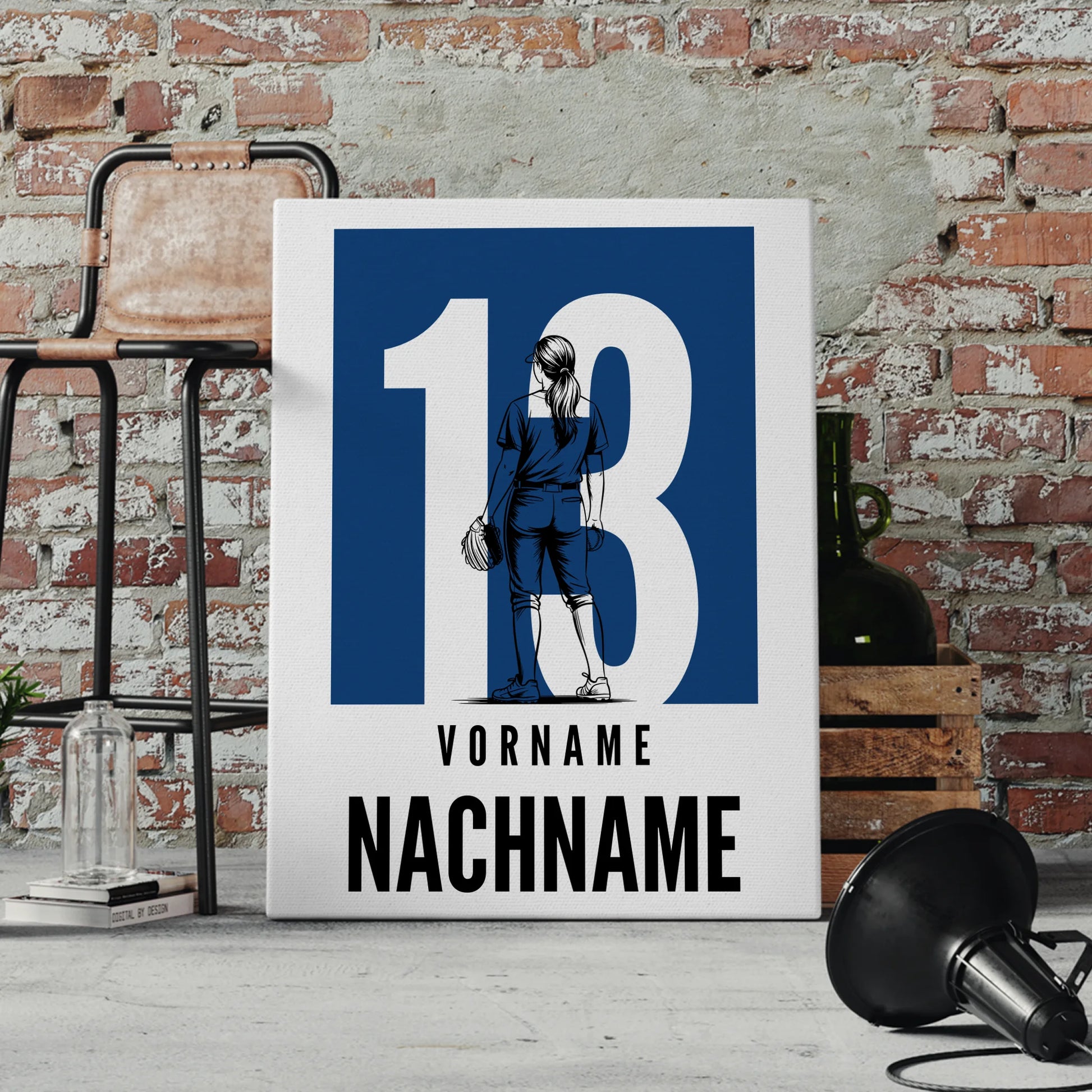 Sport Leinwand Softball Softballspielerin Geschenk für Mädchen Turnier 4