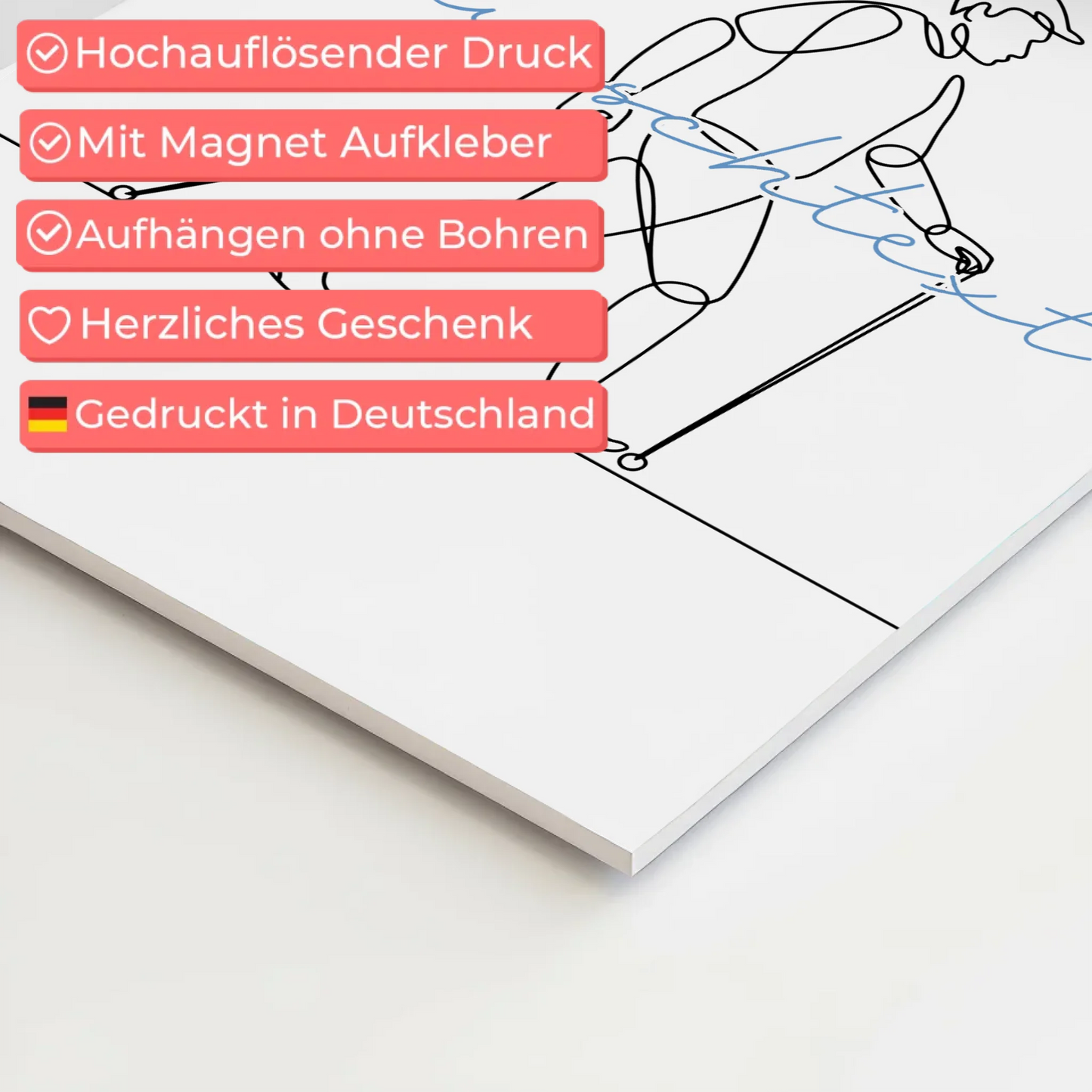 Lineart Fotoboard Magnet Wandbild Wandern Geschenk Sohn & Bruder 4