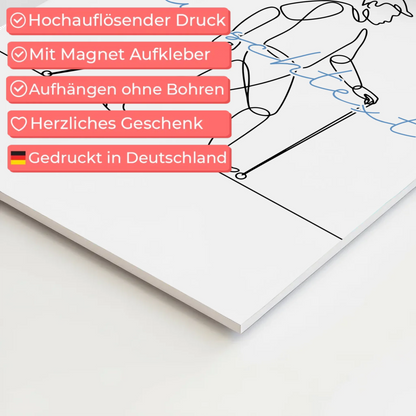 Lineart Fotoboard Magnet Wandbild Wandern Geschenk Sohn & Bruder 4