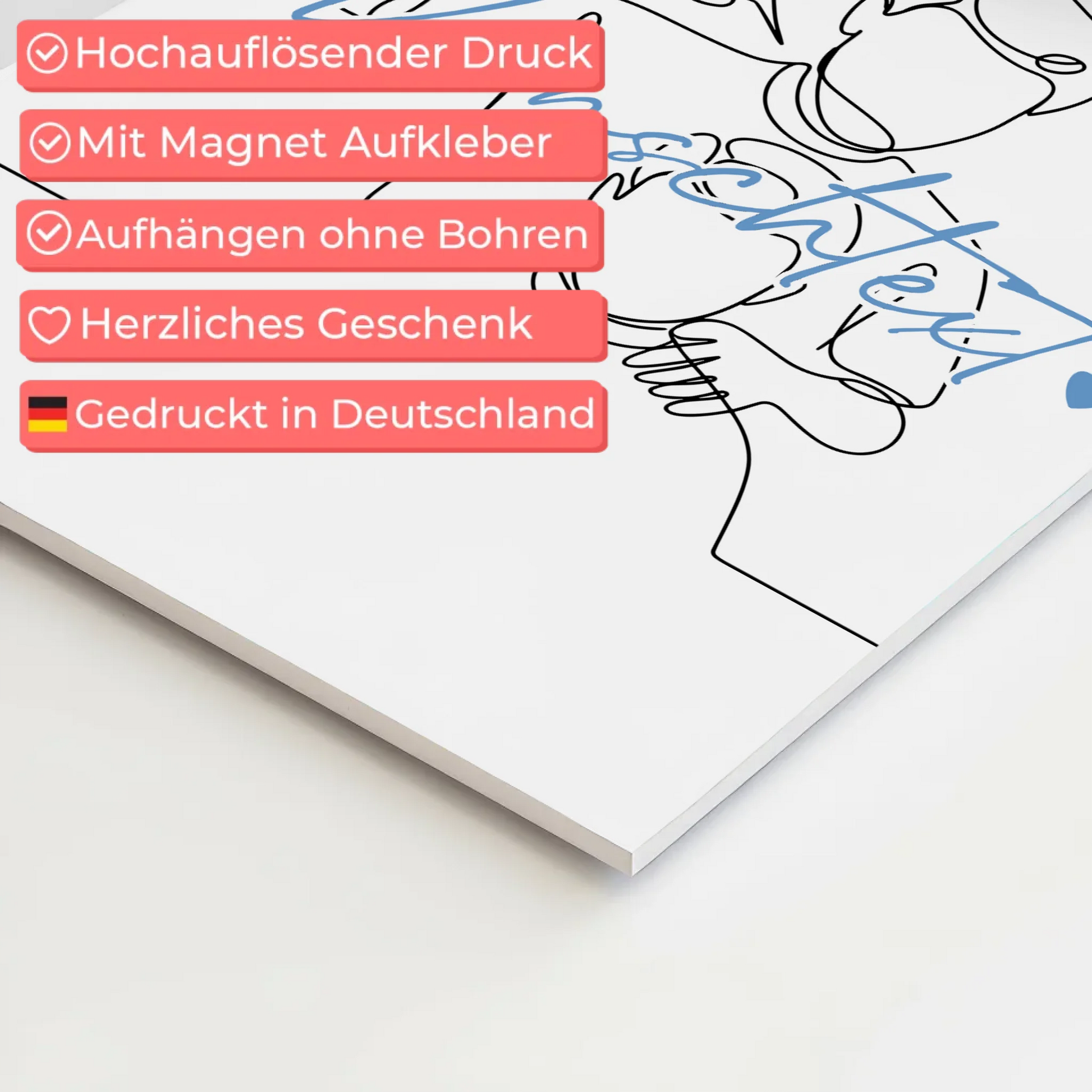 Personalisiertes Fotoboard Magnetisch Lineart Friseur Geschenk Sohn & Bruder 4