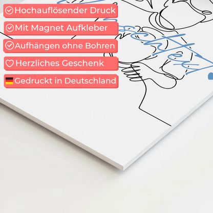 Personalisiertes Fotoboard Magnetisch Lineart Friseur Geschenk Sohn & Bruder 4