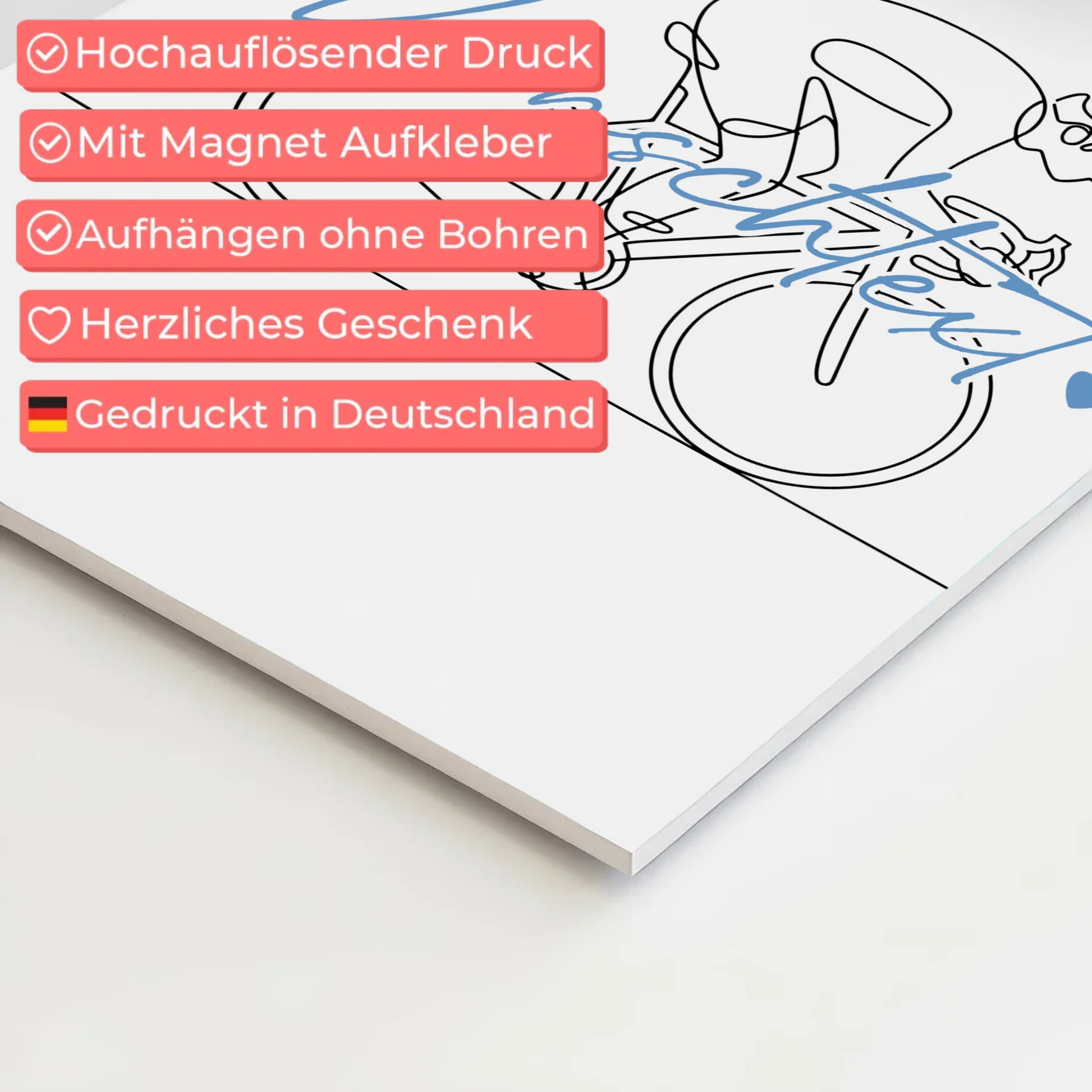 Lineart Fotoboard Magnetisch Personalisiert Rennradfahren Geschenk Sohn & Bruder 4