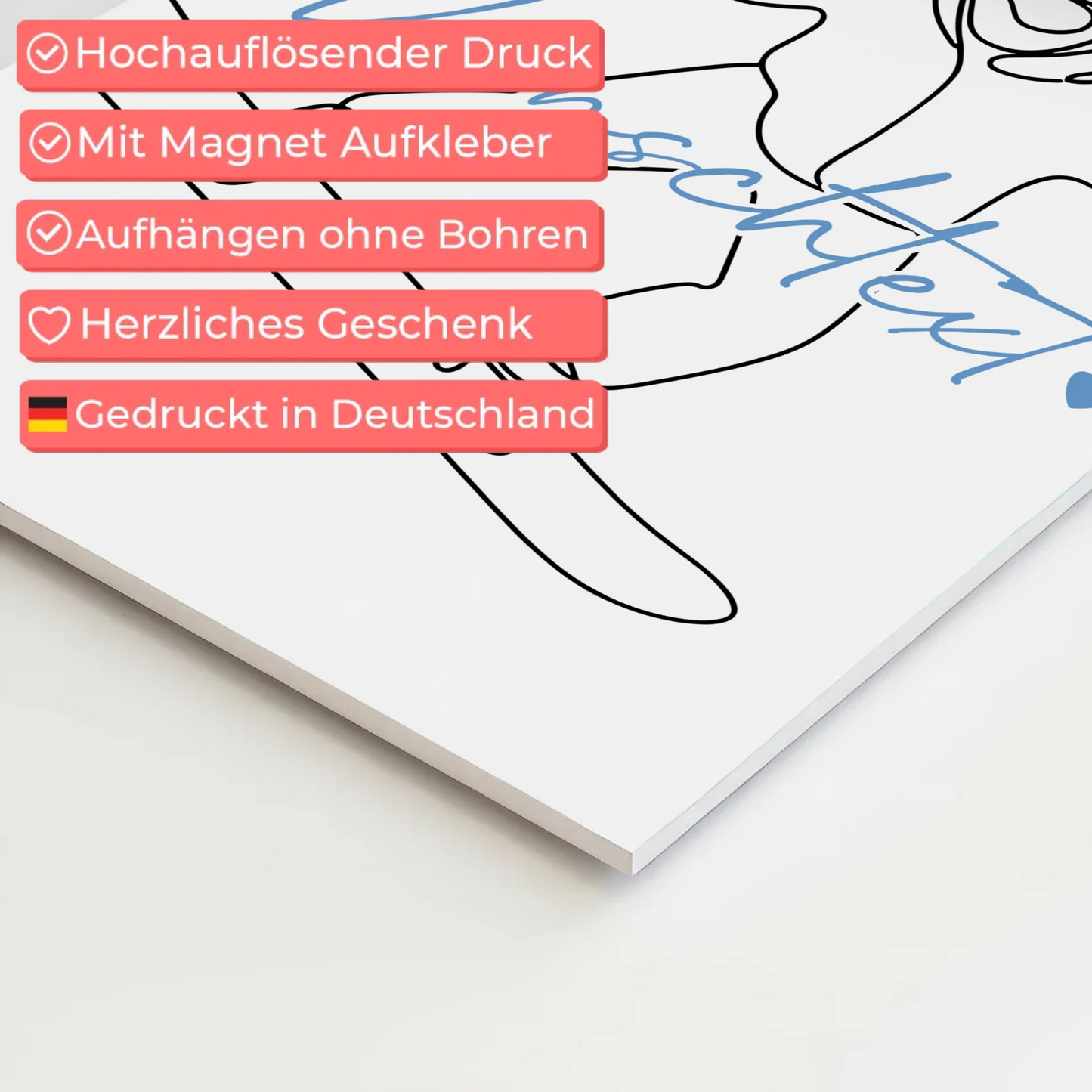 Lineart Fotoboard Magnetisch Personalisiert Snowboarden Geschenk Sohn & Bruder 4