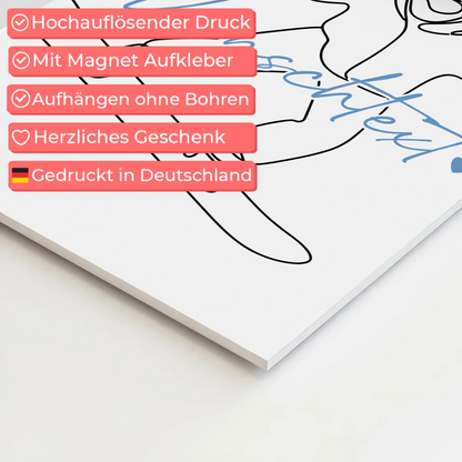 Lineart Fotoboard Magnetisch Personalisiert Snowboarden Geschenk Sohn & Bruder 4