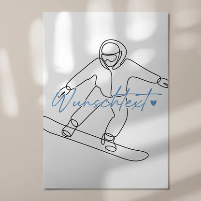 Lineart Fotoboard Magnetisch Personalisiert Snowboarden Geschenk Sohn & Bruder 7