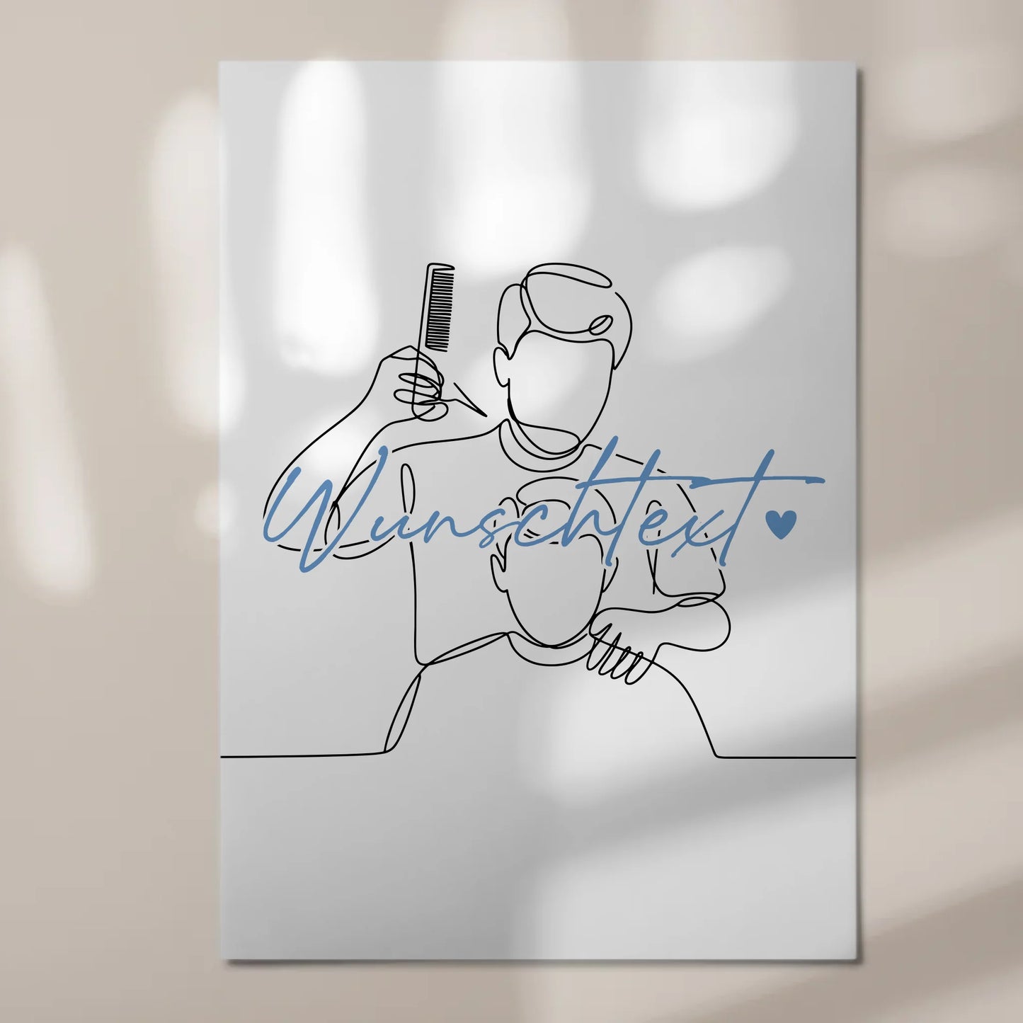 Personalisiertes Fotoboard Magnetisch Lineart Friseur Geschenk Sohn & Bruder 7