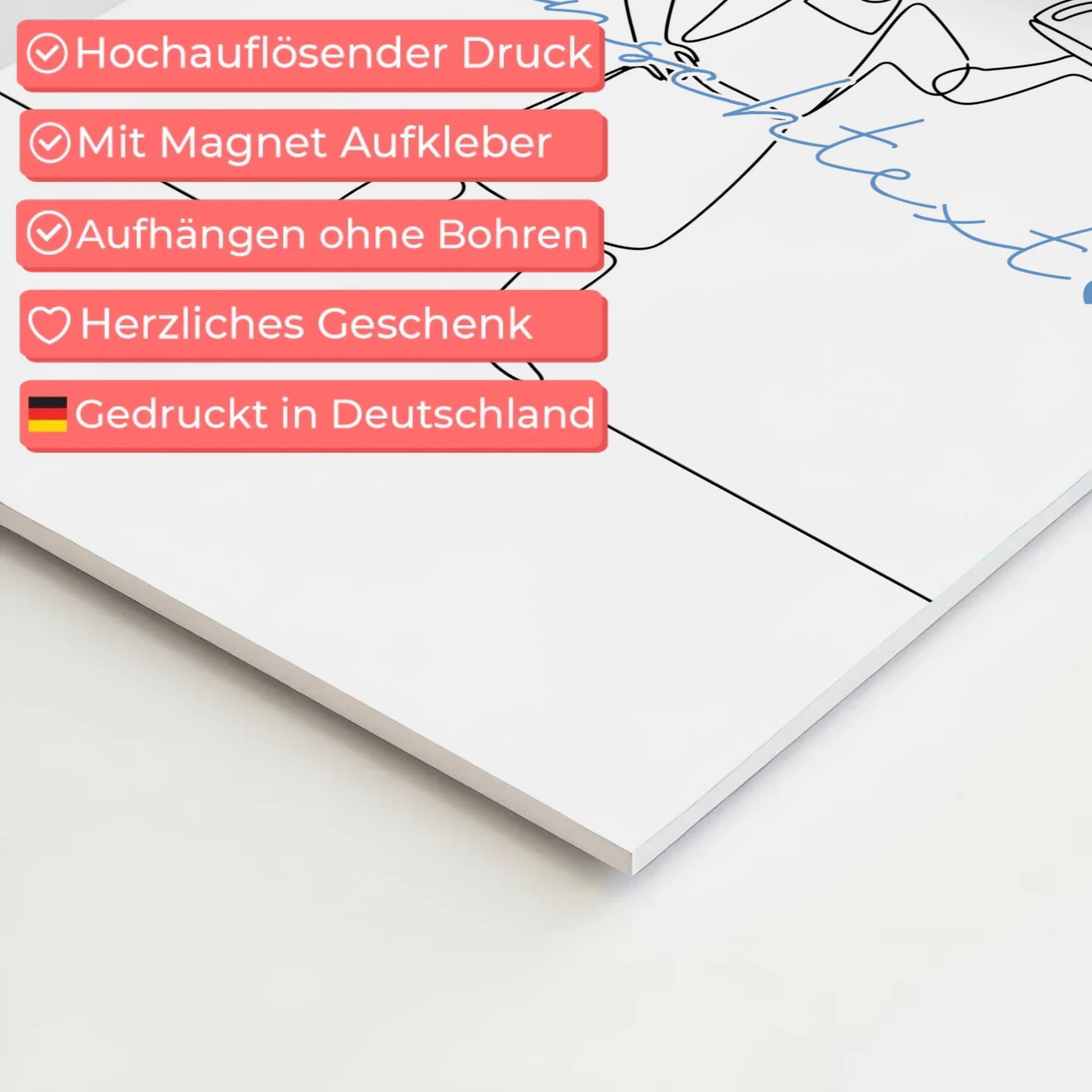 Lineart Fotoboard Magnet Wandbild Restaurantfachmann Geschenk Sohn & Bruder 10