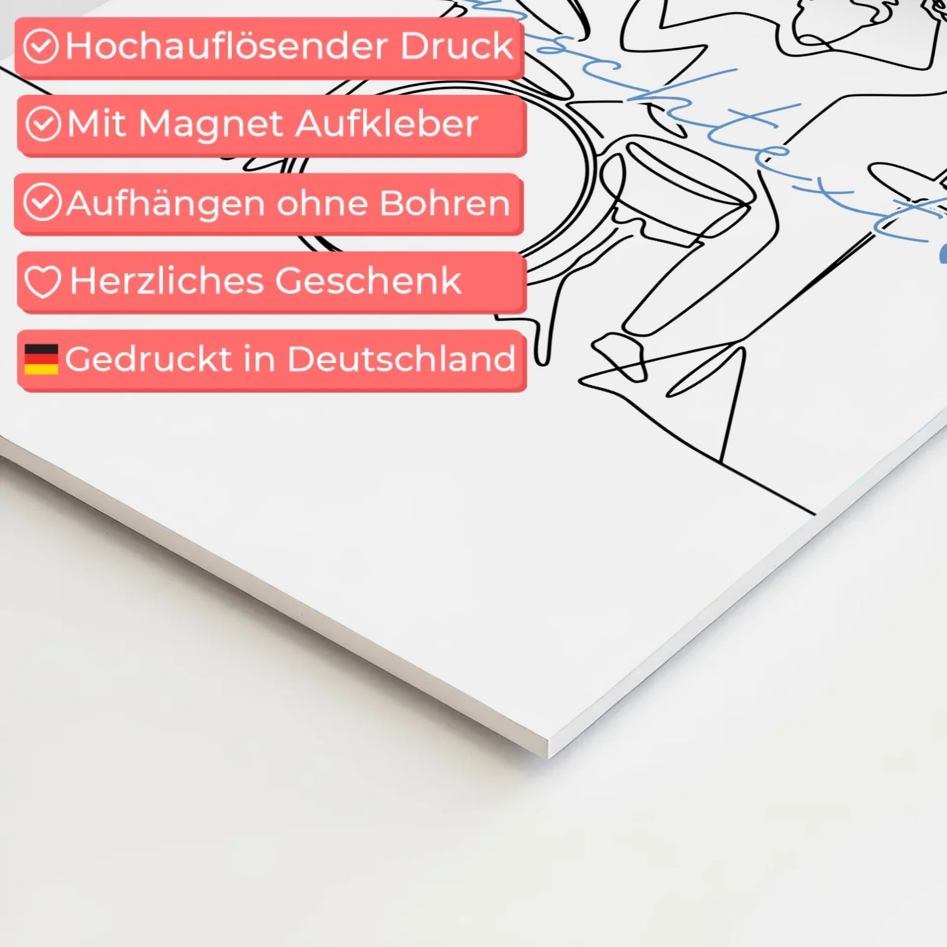 Lineart Fotoboard Magnetisch Personalisiert Schlagzeug Geschenk Sohn & Bruder 10