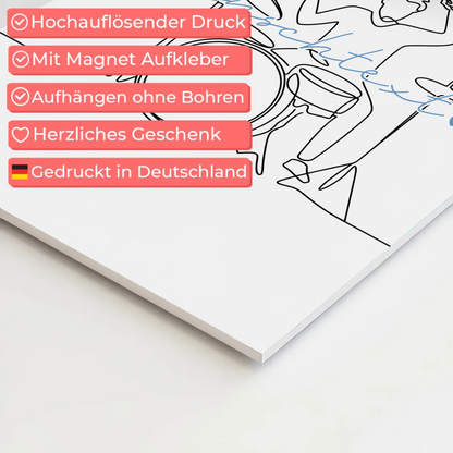 Lineart Fotoboard Magnetisch Personalisiert Schlagzeug Geschenk Sohn & Bruder 10
