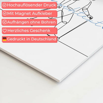 Lineart Fotoboard Magnet Wandbild Wandern Geschenk Sohn & Bruder 10