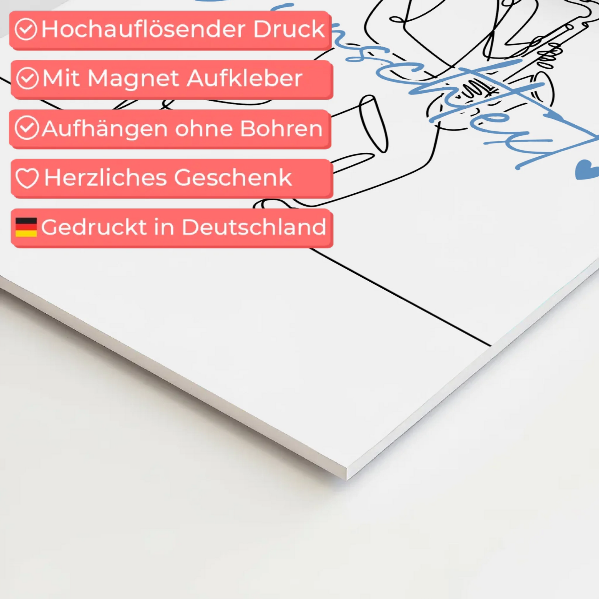 Personalisiertes Fotoboard Magnetisch Lineart Saxophon Geschenk Sohn & Bruder 10
