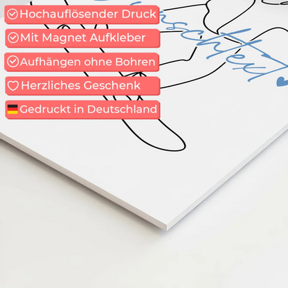 Lineart Fotoboard Magnetisch Personalisiert Snowboarden Geschenk Sohn & Bruder 10