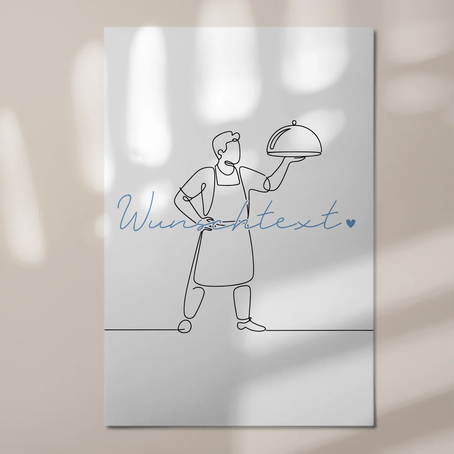 Lineart Fotoboard Magnet Wandbild Restaurantfachmann Geschenk Sohn & Bruder