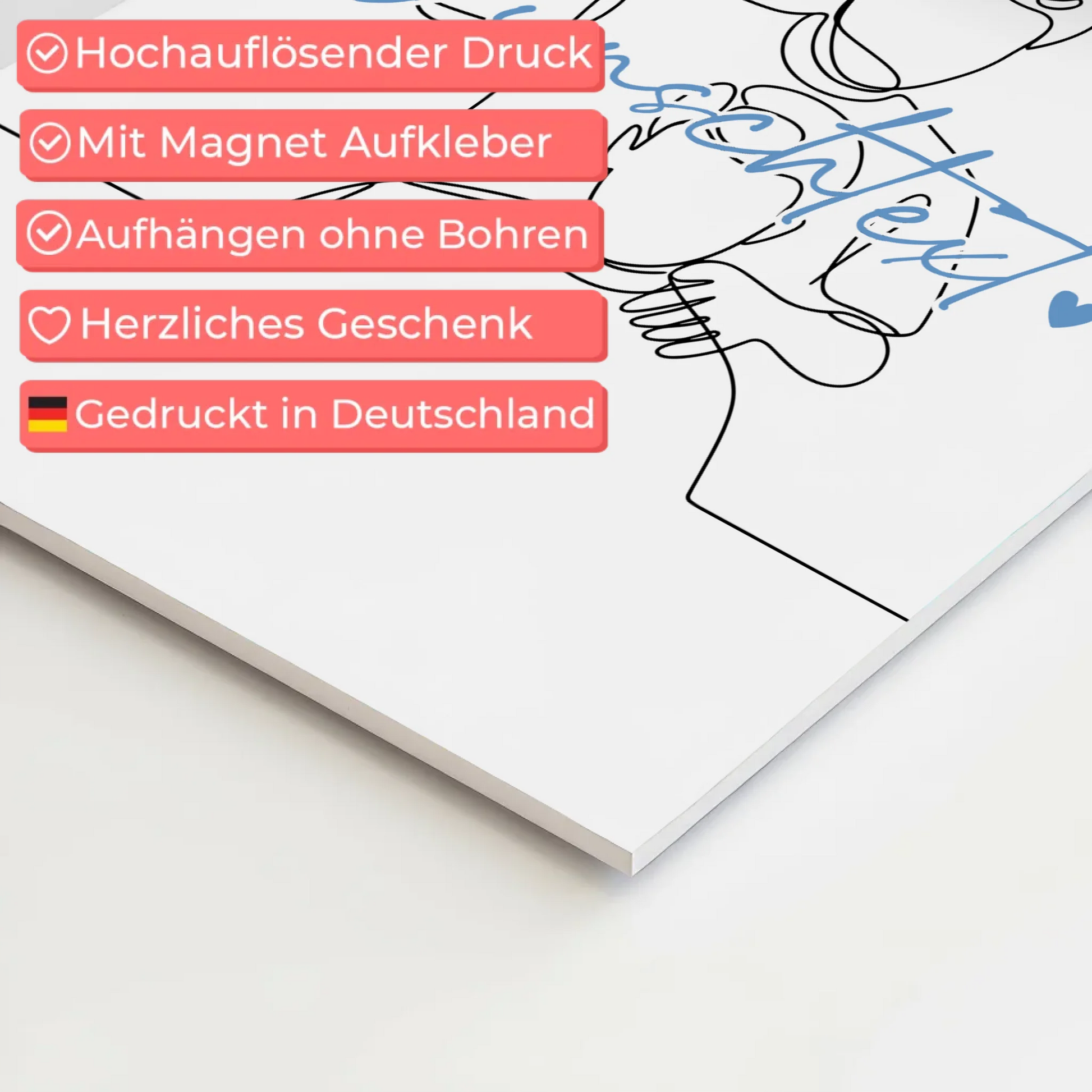 Personalisiertes Fotoboard Magnetisch Lineart Friseur Geschenk Sohn & Bruder 10