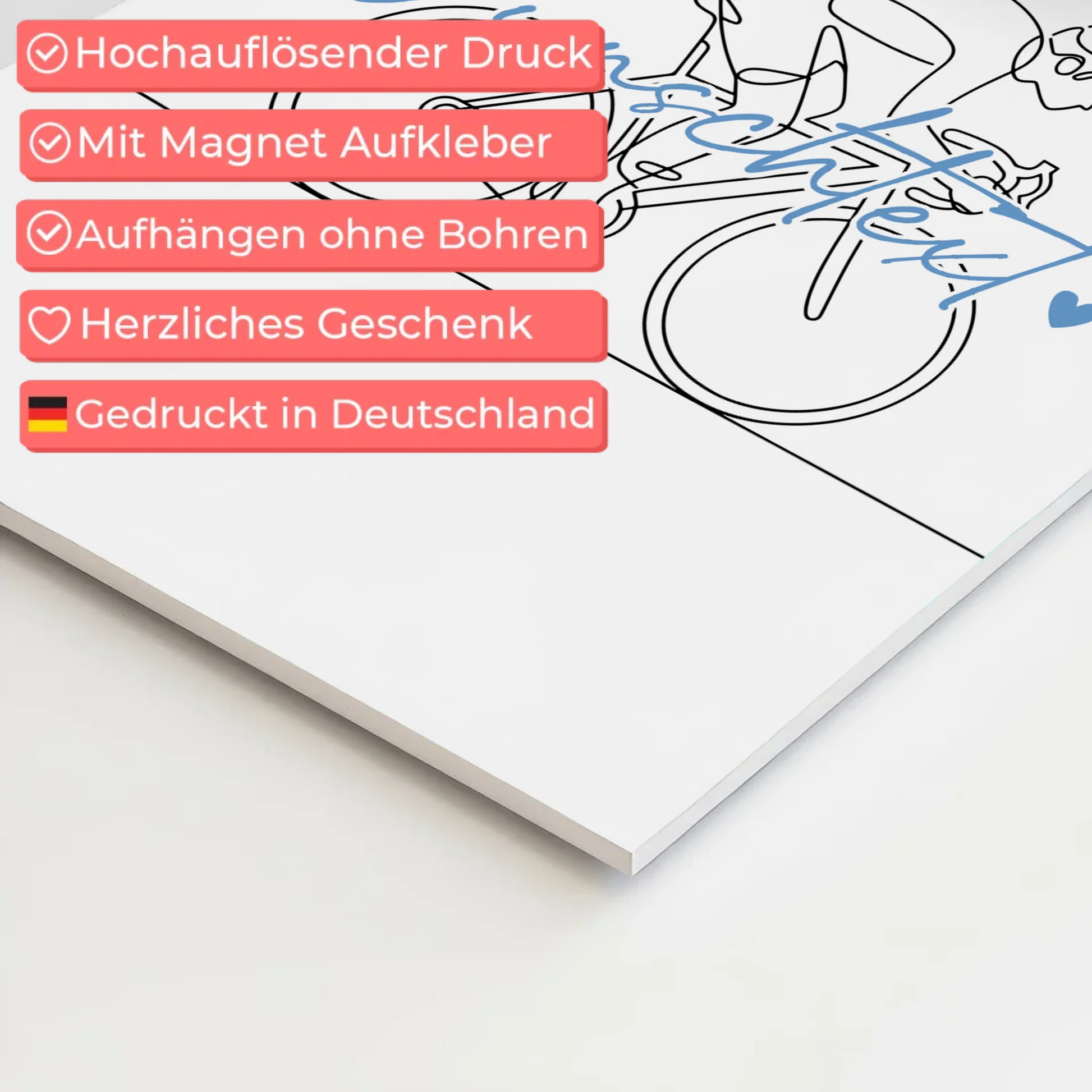 Lineart Fotoboard Magnetisch Personalisiert Rennradfahren Geschenk Sohn & Bruder 10