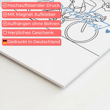 Lineart Fotoboard Magnetisch Personalisiert Rennradfahren Geschenk Sohn & Bruder 10