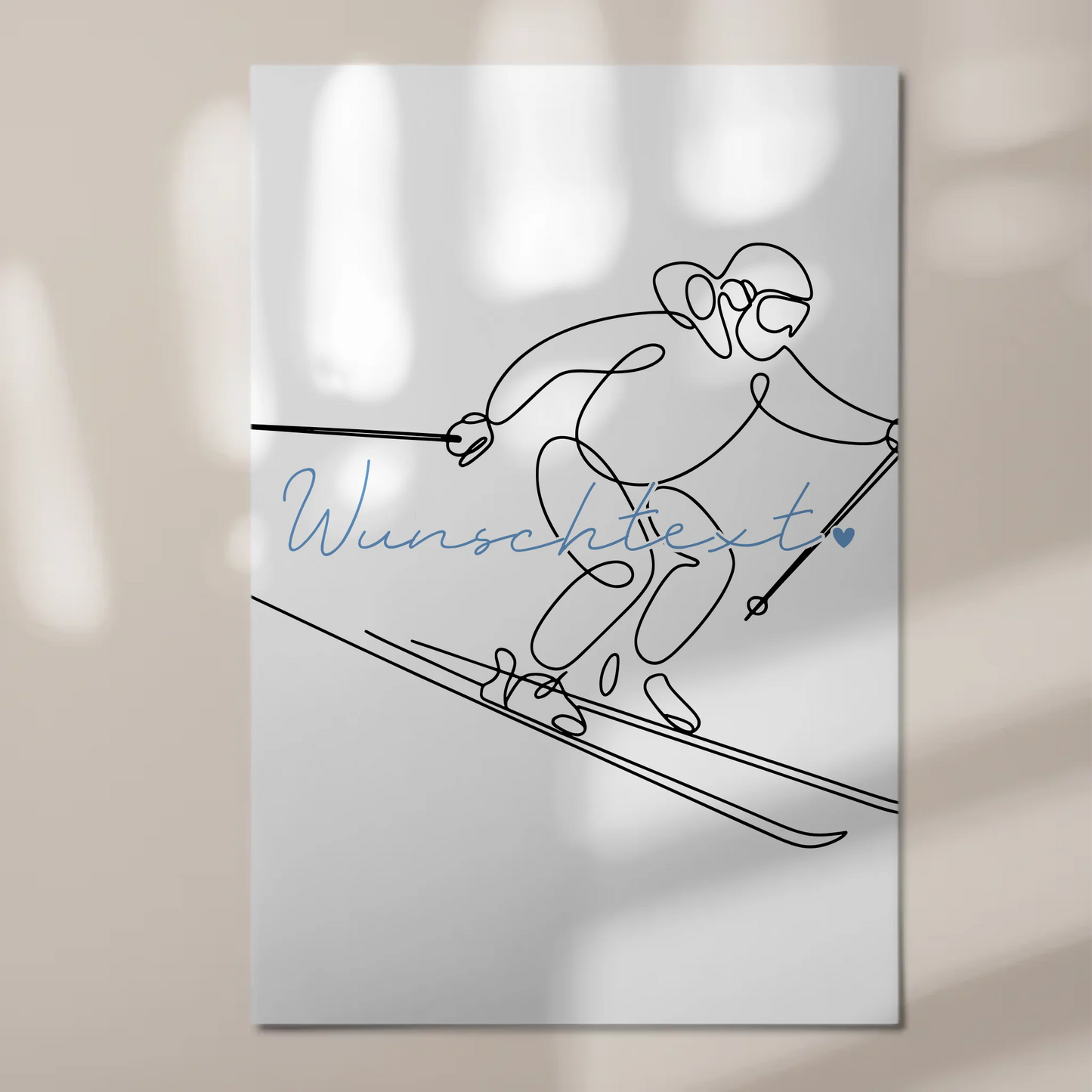 Personalisiertes Fotoboard Magnetisch Lineart Skifahren Geschenk Sohn & Bruder