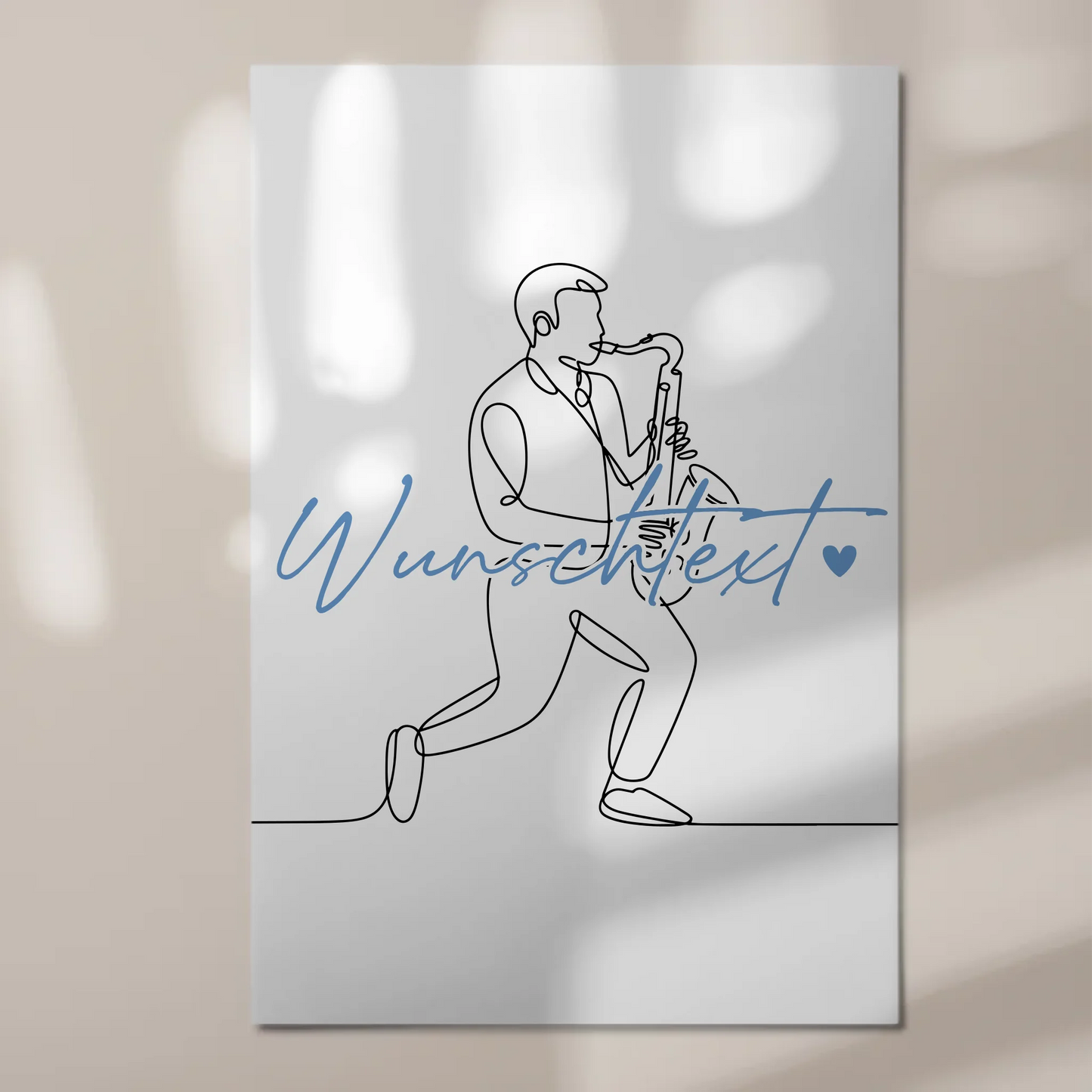 Personalisiertes Fotoboard Magnetisch Lineart Saxophon Geschenk Sohn & Bruder