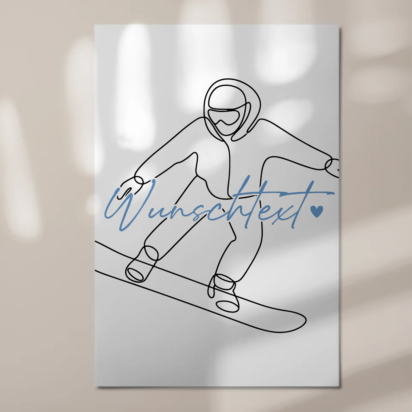 Lineart Fotoboard Magnetisch Personalisiert Snowboarden Geschenk Sohn & Bruder