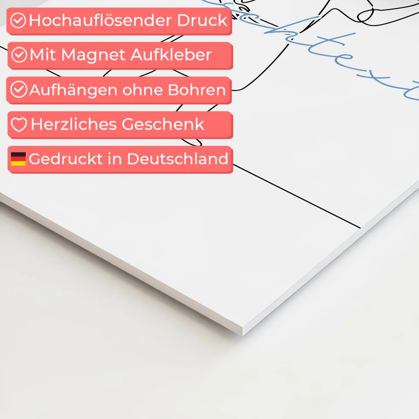 Lineart Fotoboard Magnet Wandbild Restaurantfachmann Geschenk Sohn & Bruder