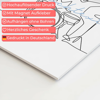 Lineart Fotoboard Magnetisch Personalisiert Schlagzeug Geschenk Sohn & Bruder