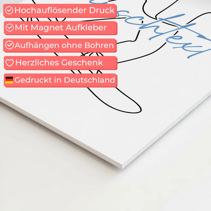 Lineart Fotoboard Magnetisch Personalisiert Snowboarden Geschenk Sohn & Bruder