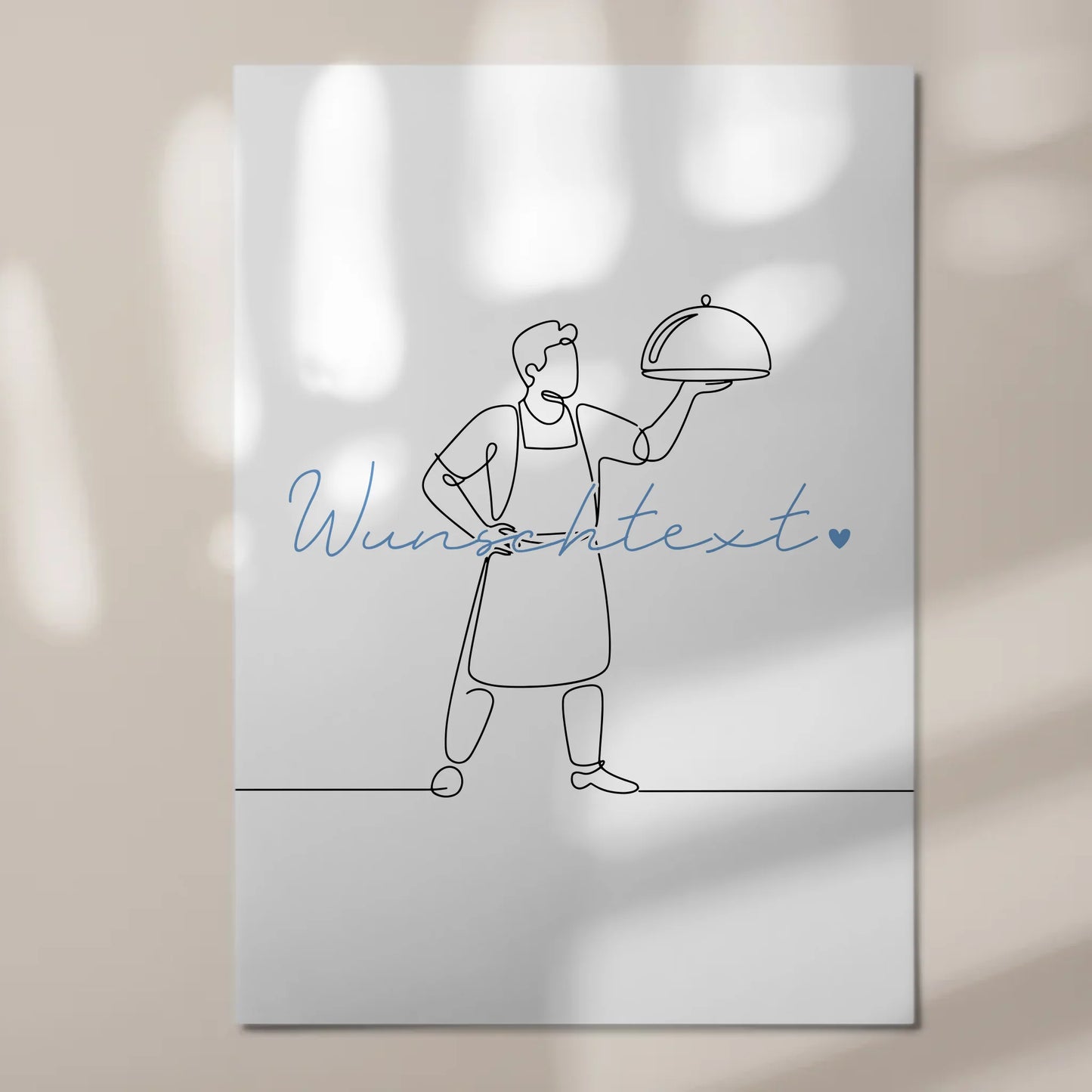 Lineart Fotoboard Magnet Wandbild Restaurantfachmann Geschenk Sohn & Bruder