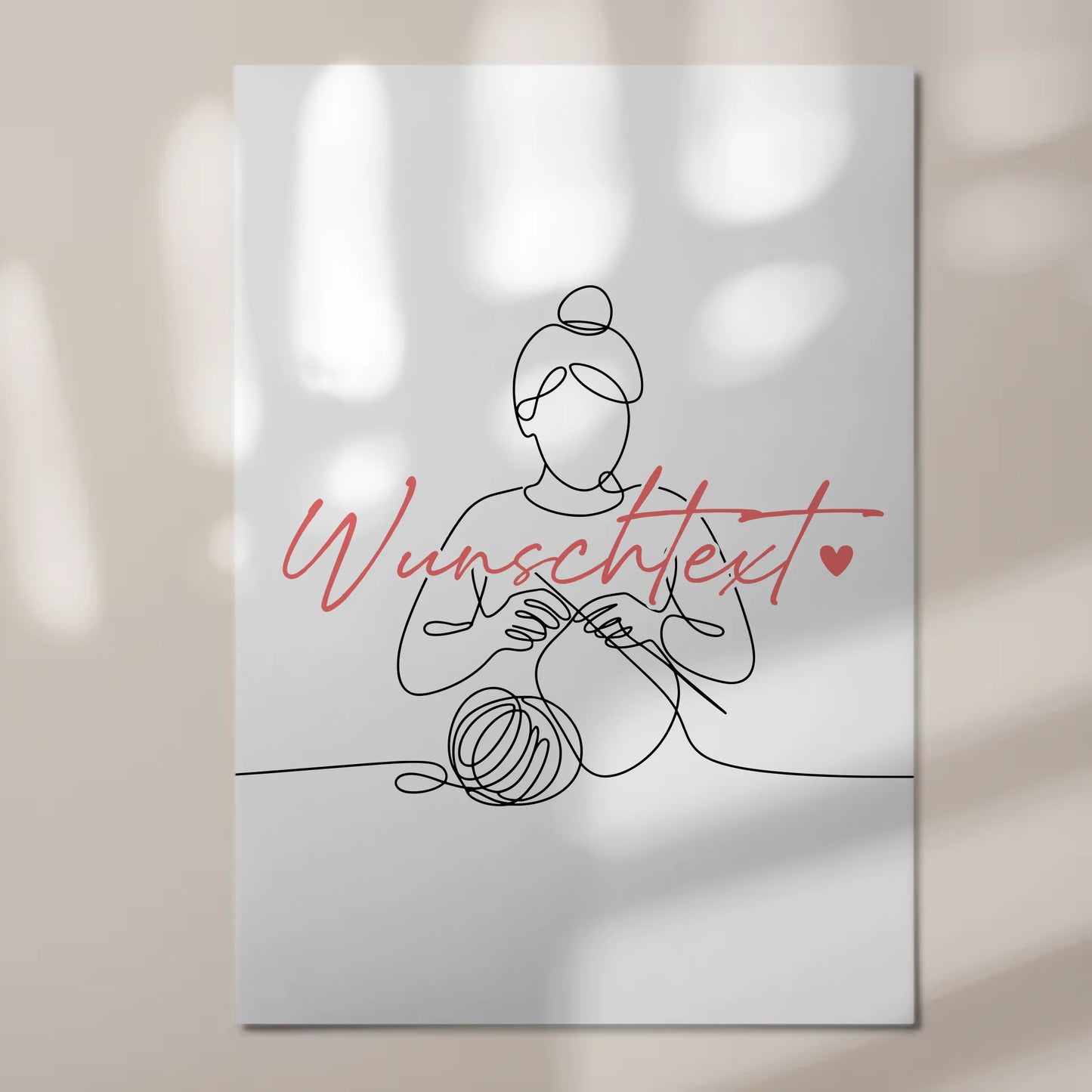 Lineart Fotoboard Magnet Wandbild Stricken Geschenk Tochter & Schwester