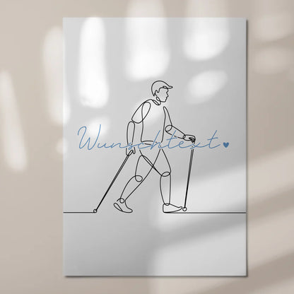 Lineart Fotoboard Magnet Wandbild Wandern Geschenk Sohn & Bruder