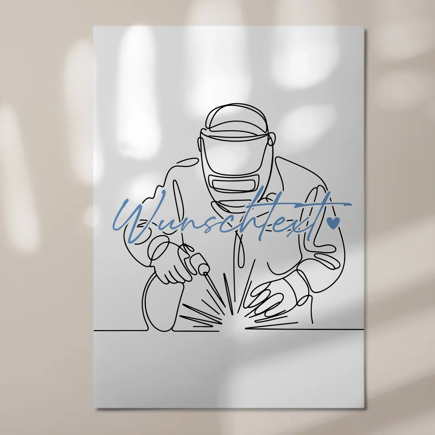 Lineart Fotoboard Magnet Wandbild Schweißer Geschenk Sohn & Bruder