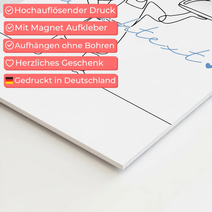 Lineart Fotoboard Magnet Wandbild Restaurantfachmann Geschenk Sohn & Bruder