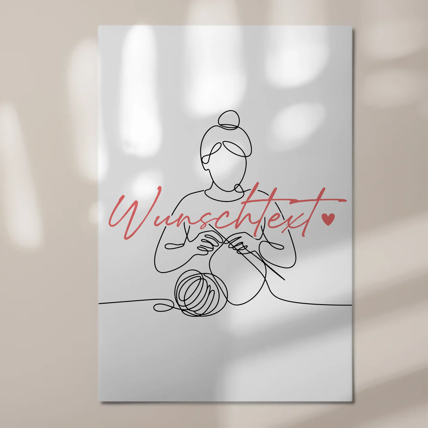 Lineart Fotoboard Magnet Wandbild Stricken Geschenk Tochter & Schwester