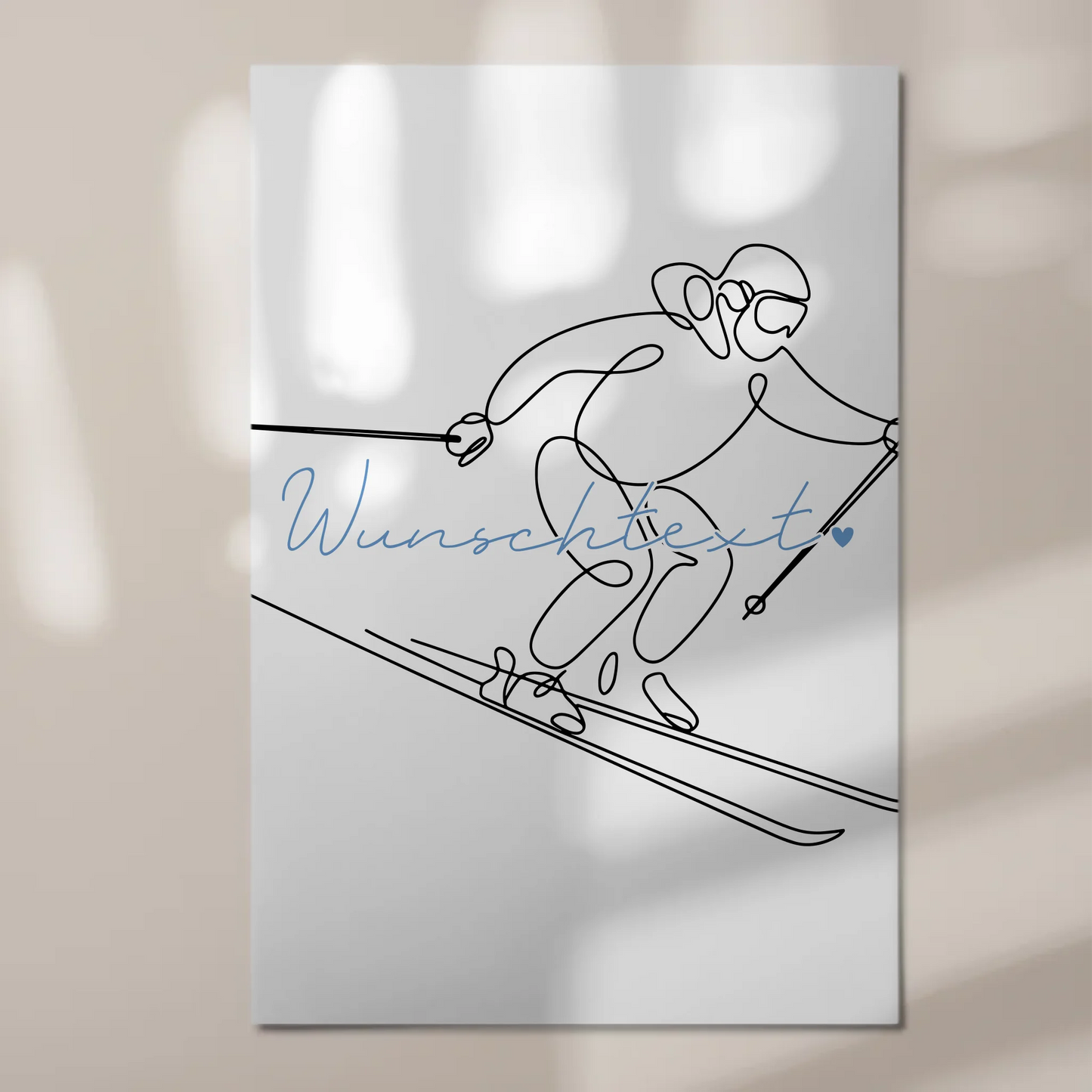 Personalisiertes Fotoboard Magnetisch Lineart Skifahren Geschenk Sohn & Bruder